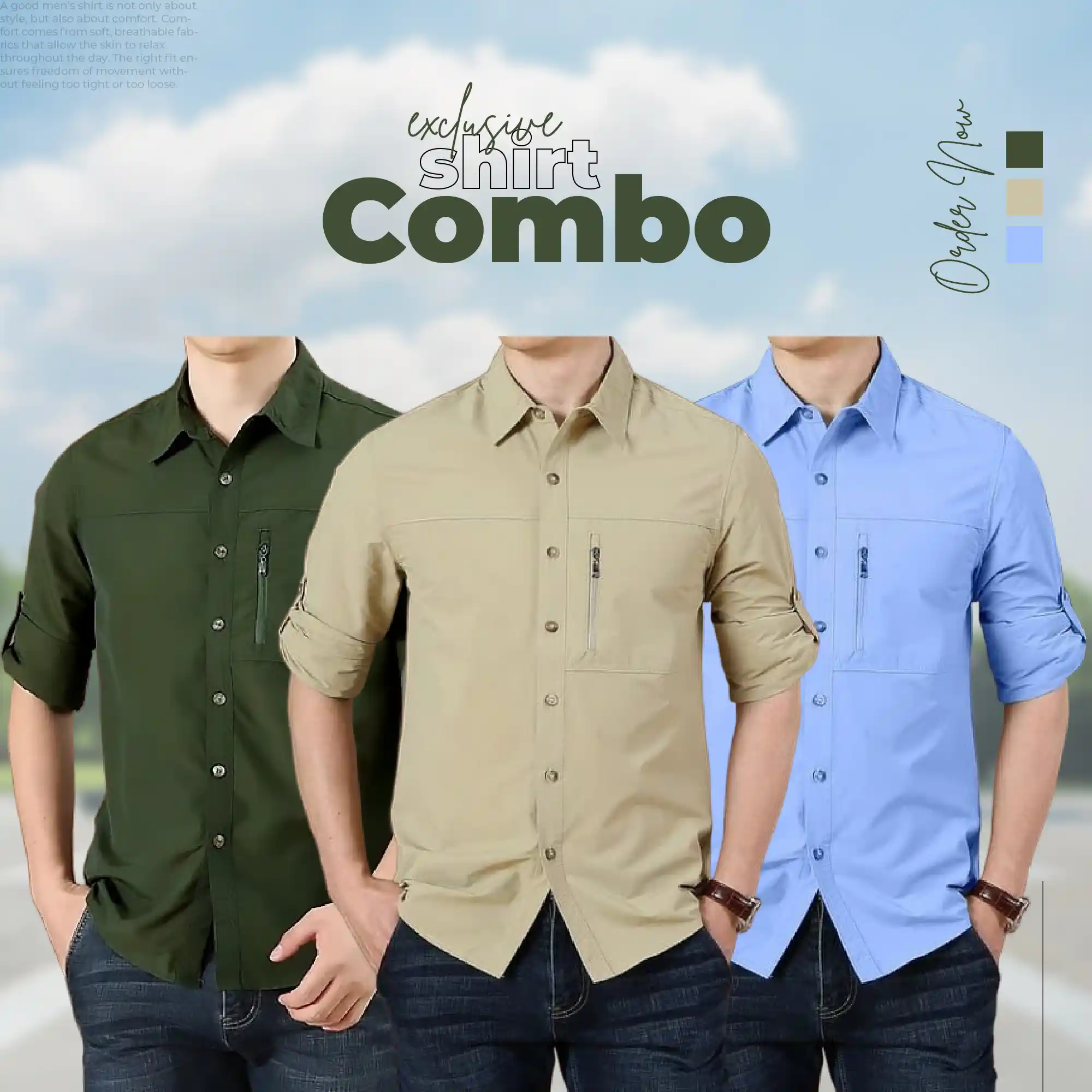 Exclusive 3-Piece Stylish Shirt Combo Pack