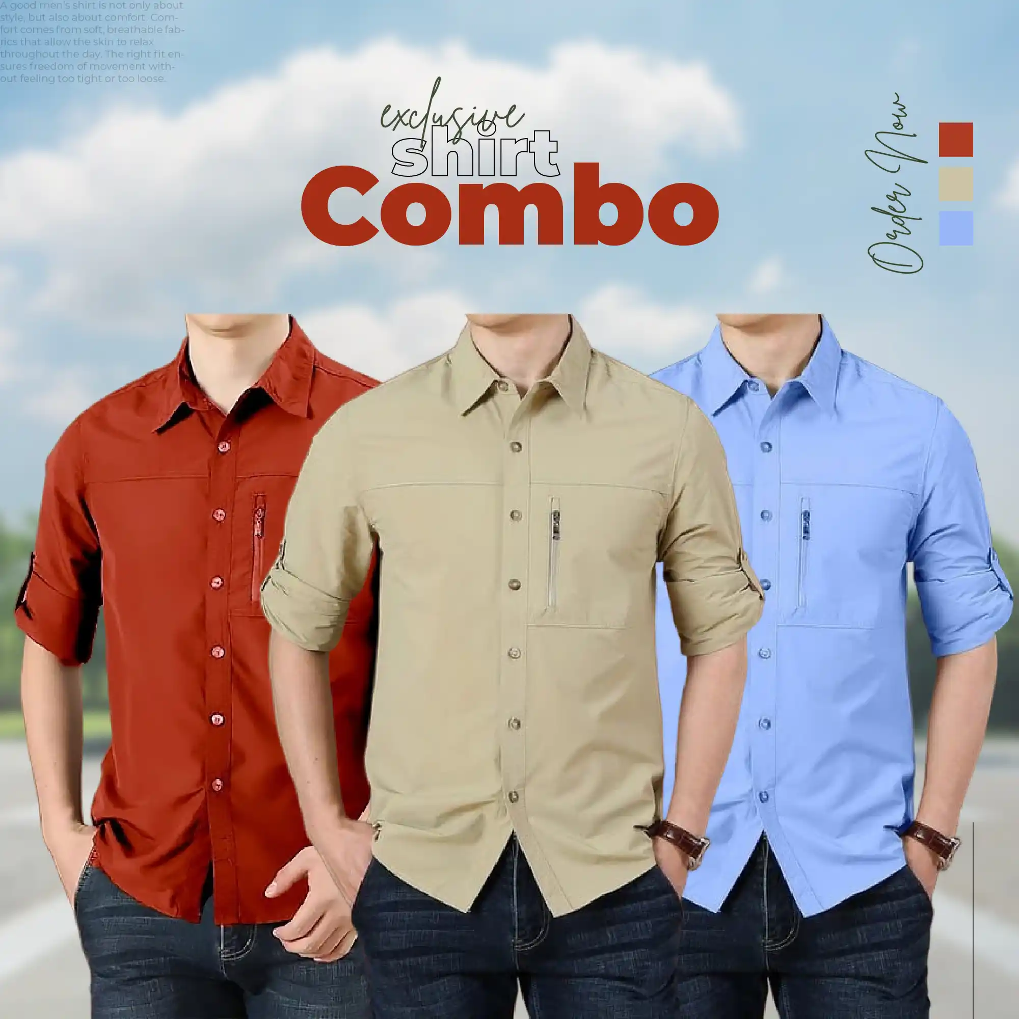 Exclusive 3-Piece Stylish Shirt Combo Pack