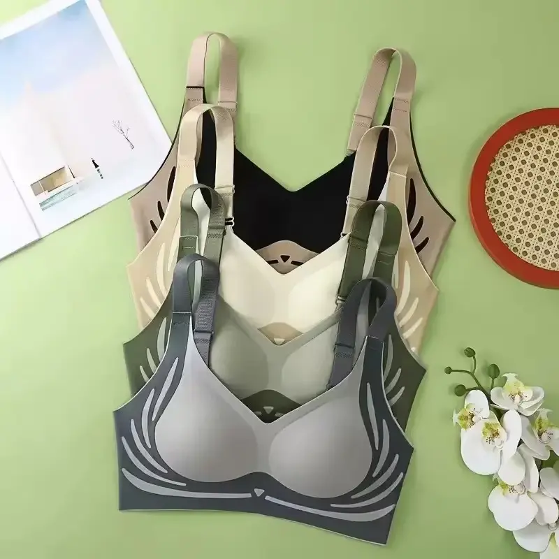 Premium Comfort Push-Up Bra 4 পিস (কালো+সাদা+সবুজ+নীল)